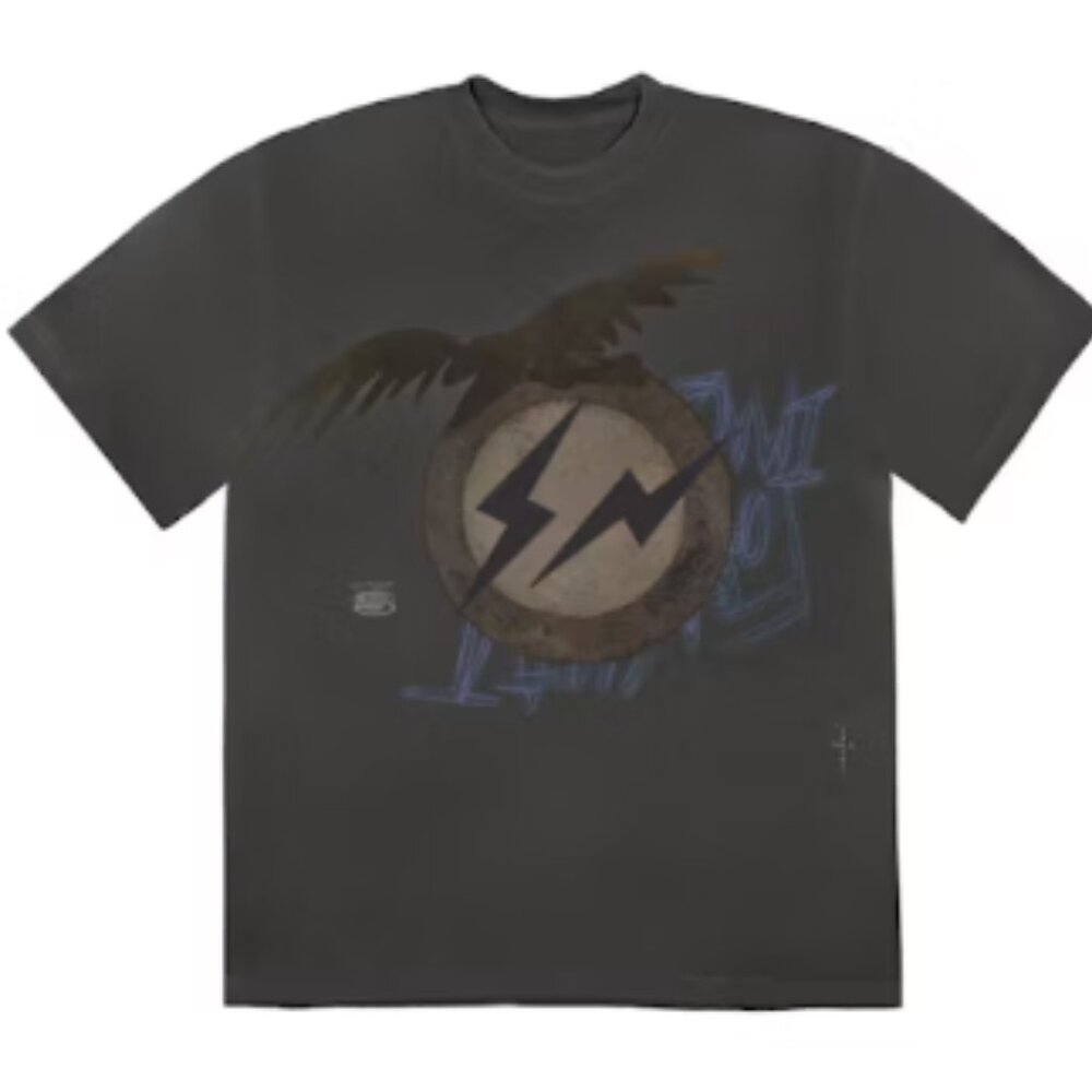Travis Scott Cactus Jack For Fragment Create T-shirt Washed Black